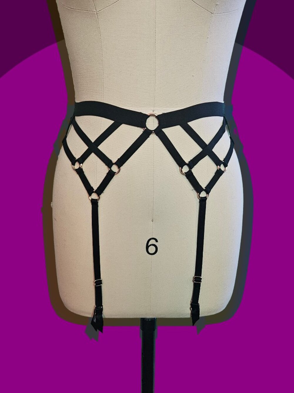 Victoria Secret Very Sexy Strappy Balconette Rings Garter Belt Size XS/S